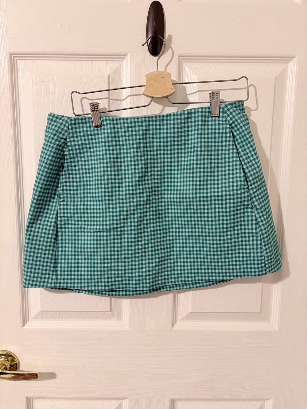 Urban Outfitters Teal Gingham Mini Skirt